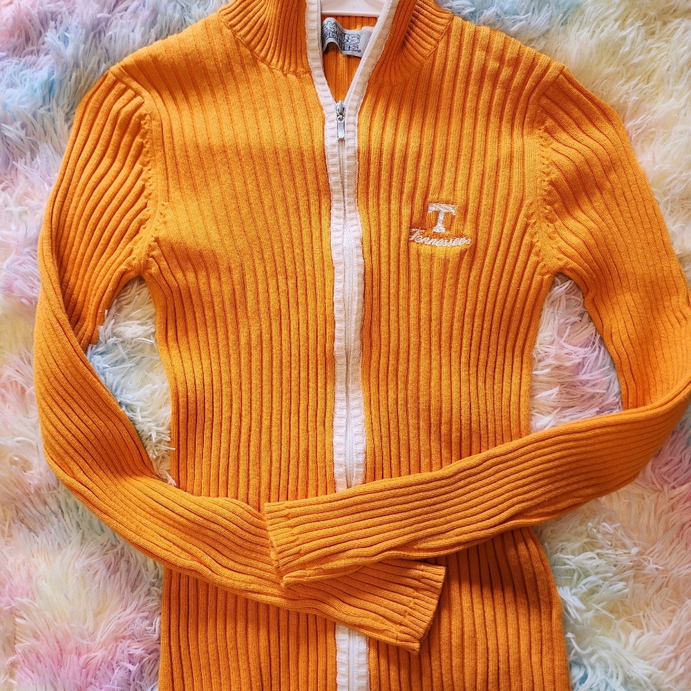 Vintage Campus Specialties Med Rib Knit Long Sleeve Zip Up Tennessee Vols